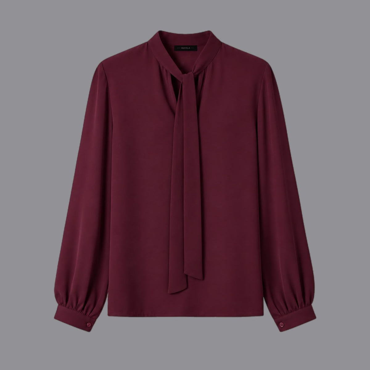 Blouse with Burgundy Scarf