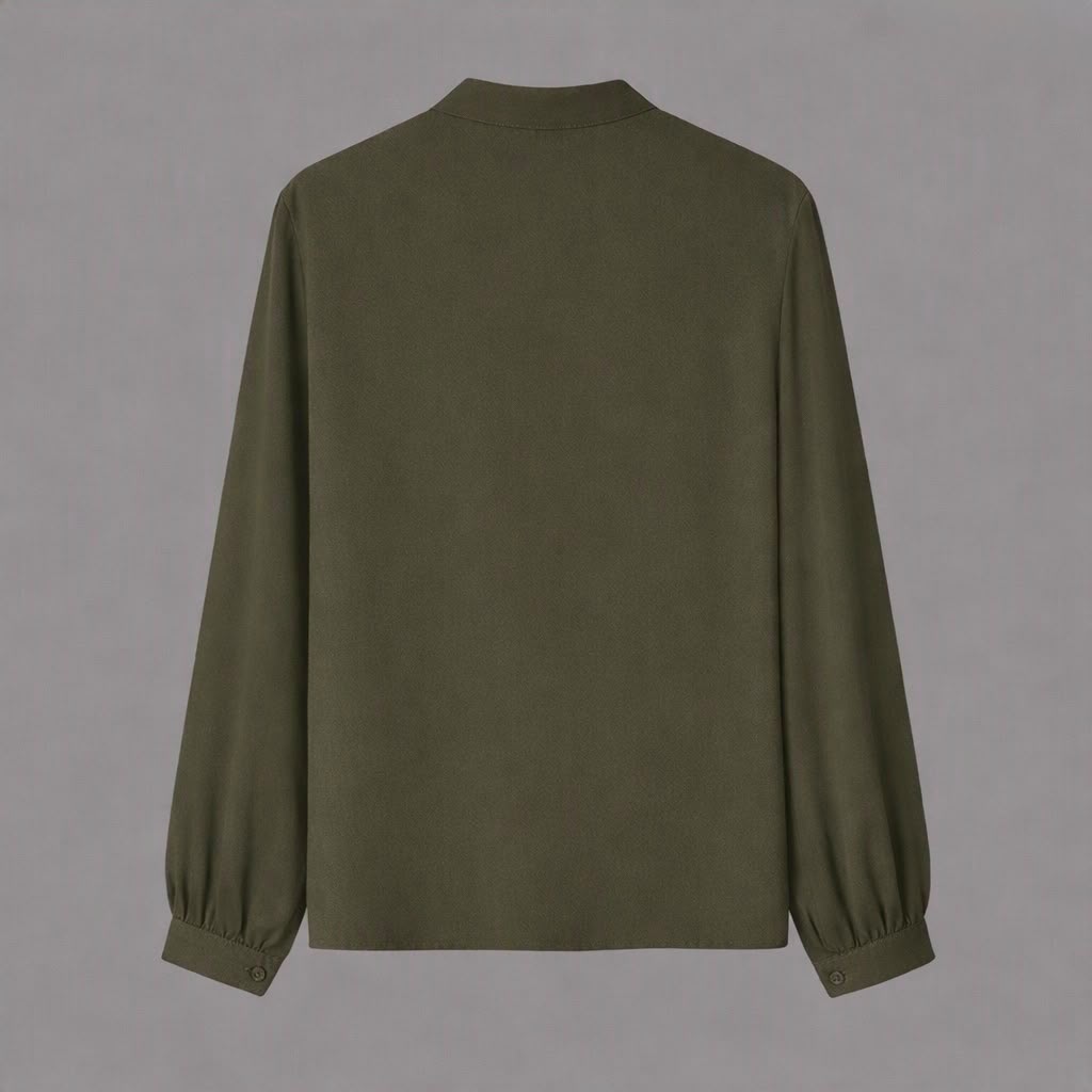 Blusa con Sciarpa Verde Militare
