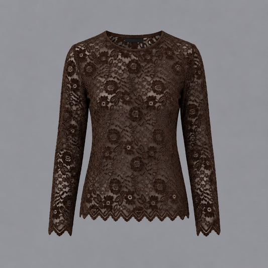 Maglia in Pizzo Cioccolato
