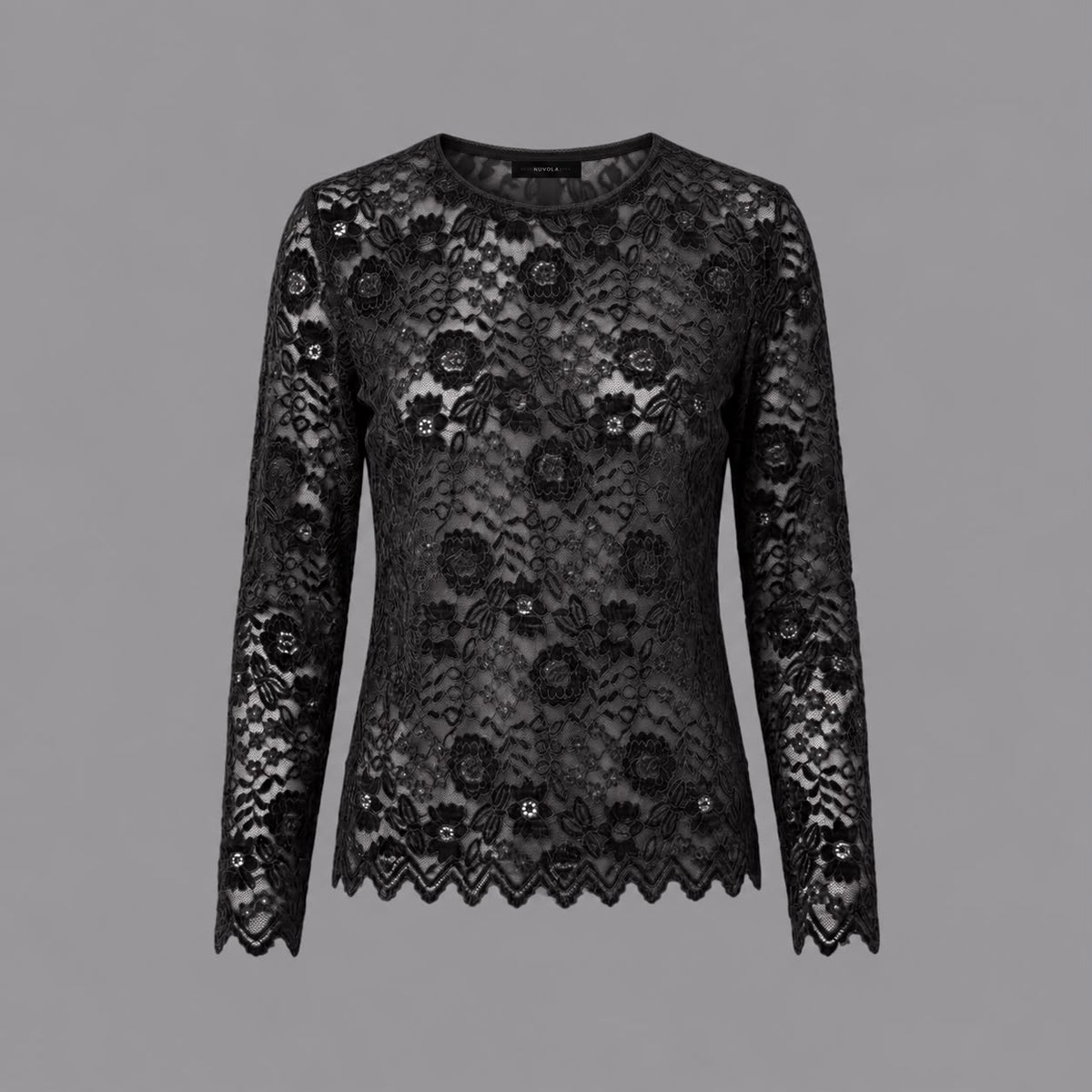 Maglia in Pizzo Nera