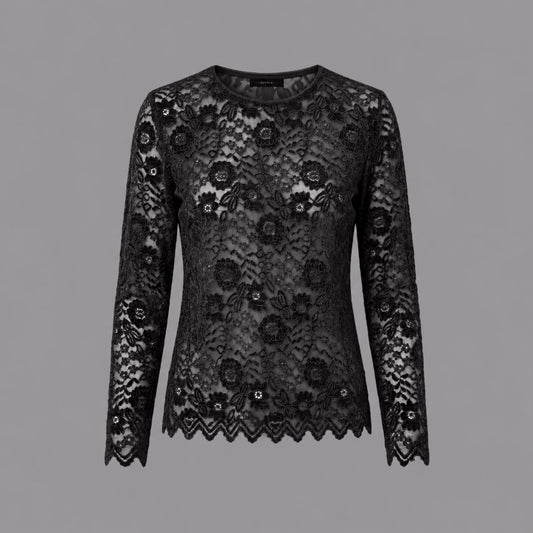 Maglia in Pizzo Nera
