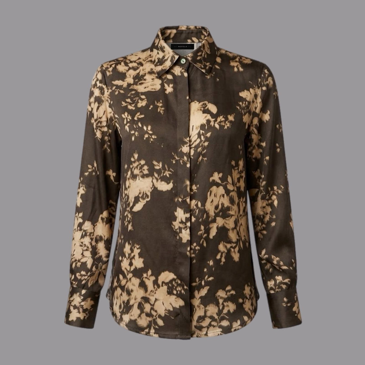 Camicia in Viscosa Fantasia Fiore Militare