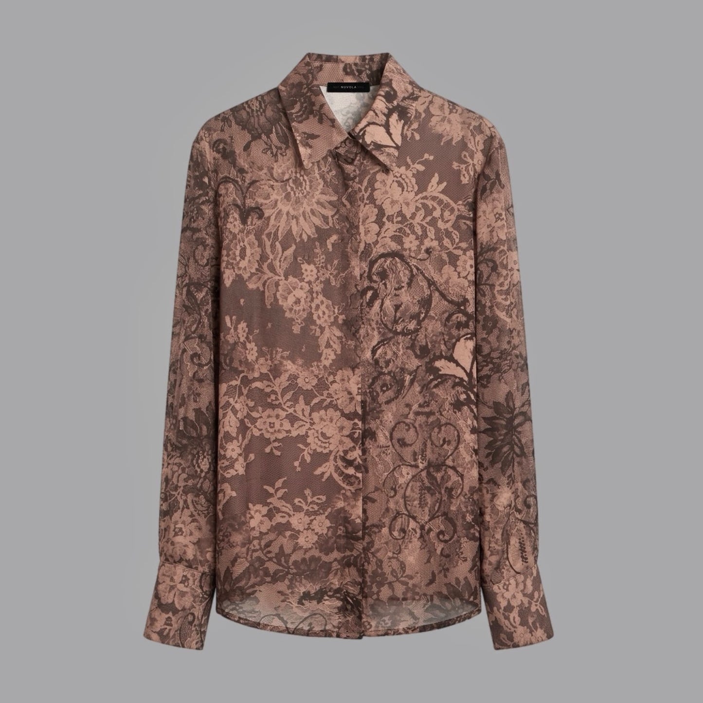 Camicia in Viscosa Fantasia Pizzo Moro