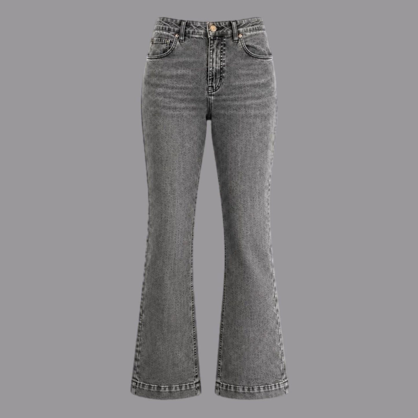 Jeans Elasticizzato a Zampa Grigio