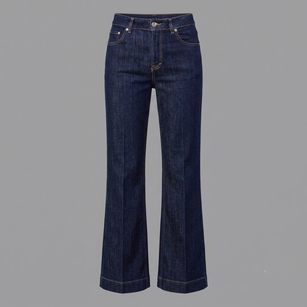 Jeans Elasticizzato a Zampa Blu Denim