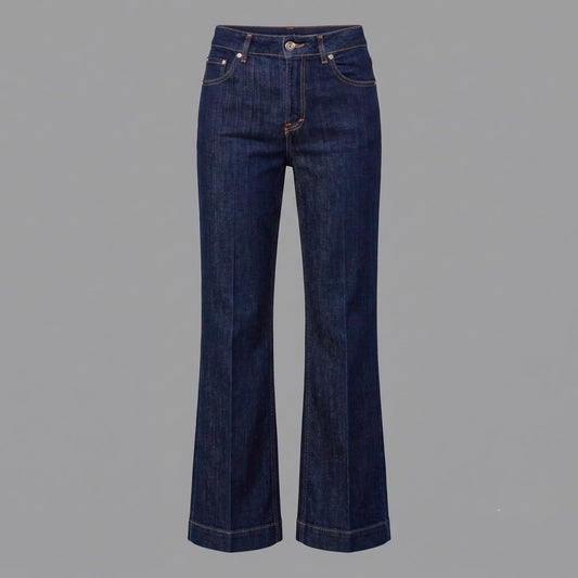 Jeans Elasticizzato a Zampa Blu Denim