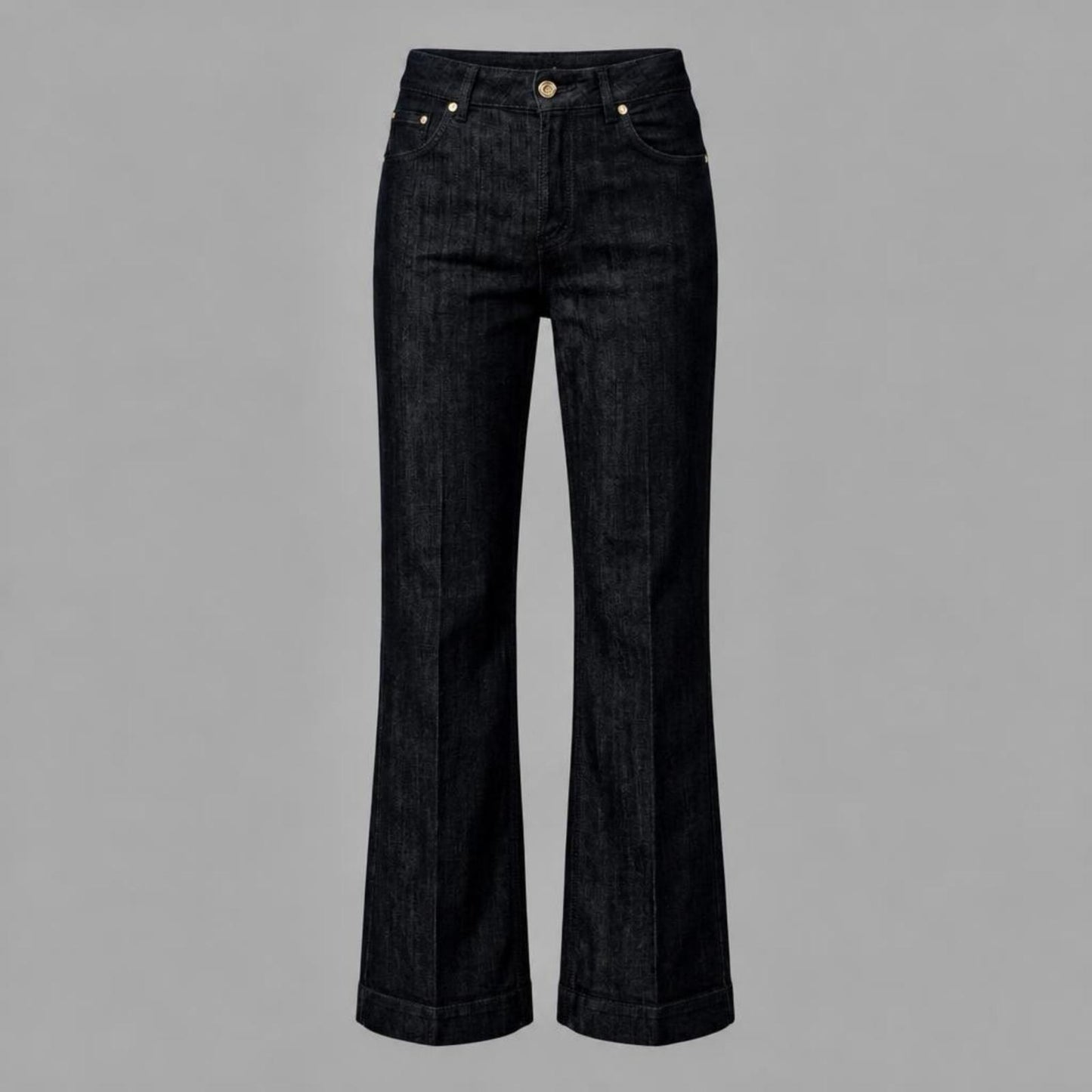 Jeans Elasticizzato a Zampa Nero