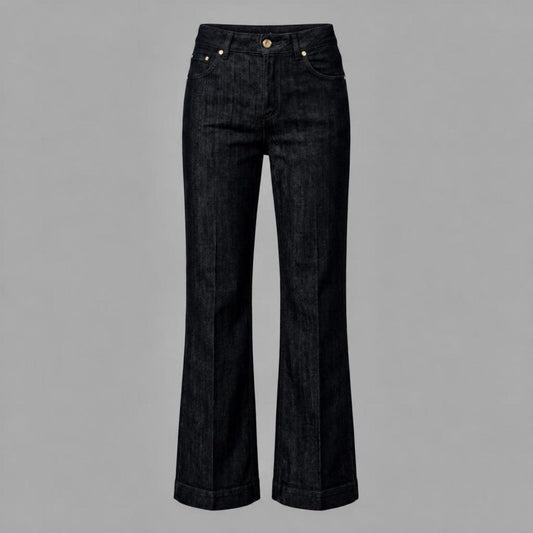 Jeans Elasticizzato a Zampa Nero