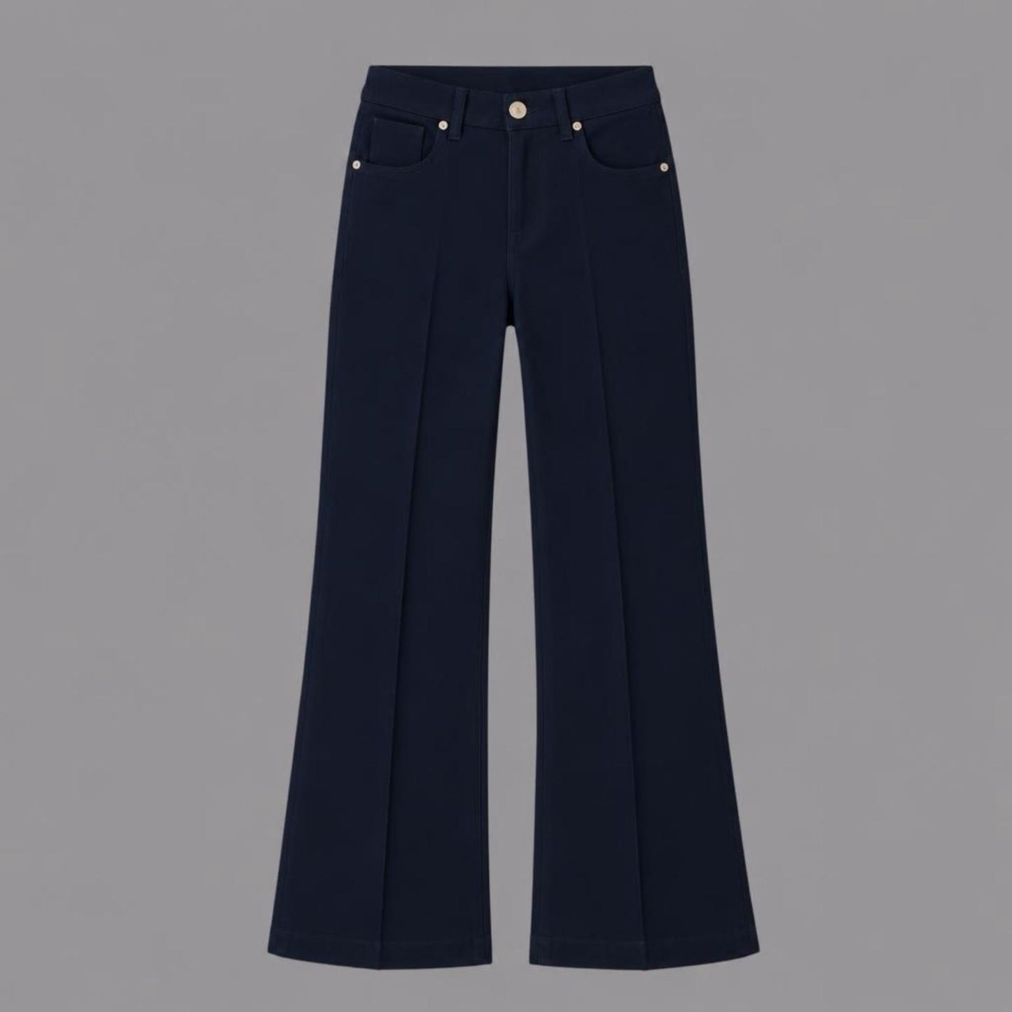 Pantaloni a Zampa Blu Tinto in Capo
