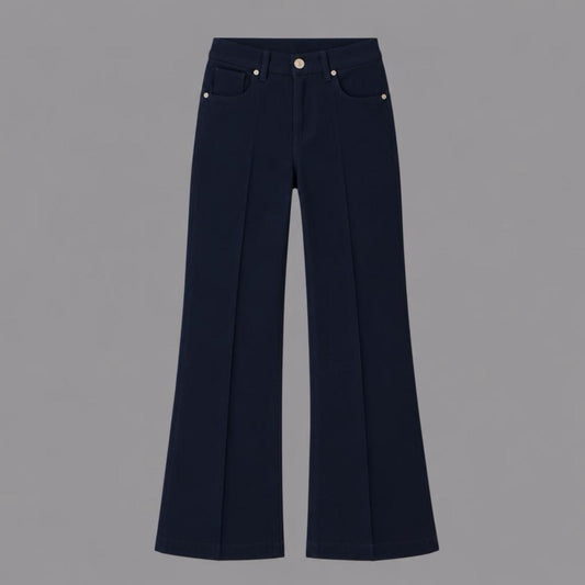 Pantaloni a Zampa Blu Tinto in Capo