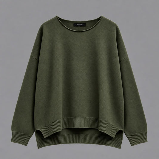 Maglia Scollo a Barca con Spacchi Militare