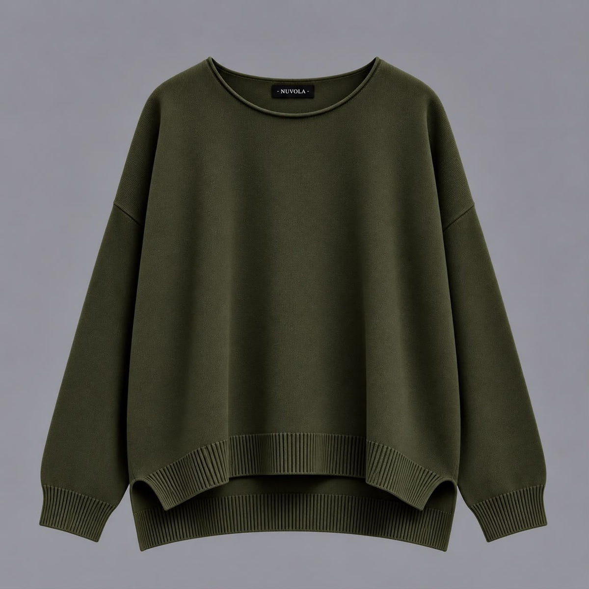 Maglia Scollo a Barca con Spacchi Militare
