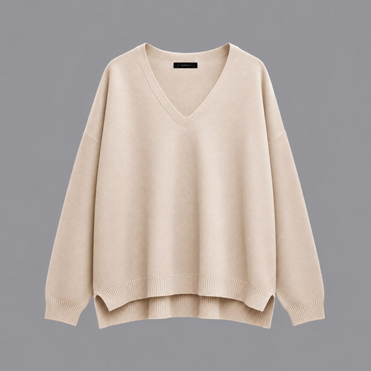 Maglia Scollo a V Avorio