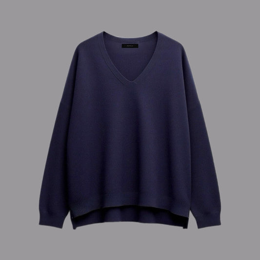 Maglia Scollo a V Blu