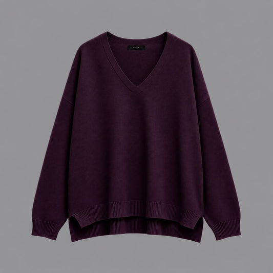 Maglia Scollo a V Melanzana