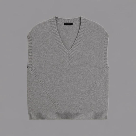 Gilet Scollo a V Grigio