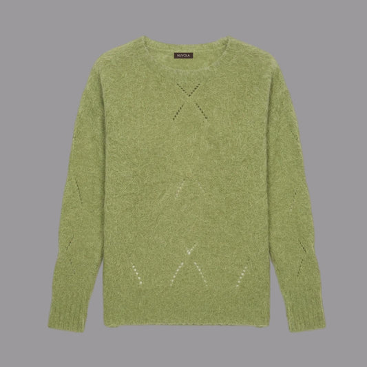 Maglia in Misto Alpaca Traforata Kiwi