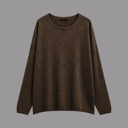 Maglia Over Con Paillettes Cioccolato