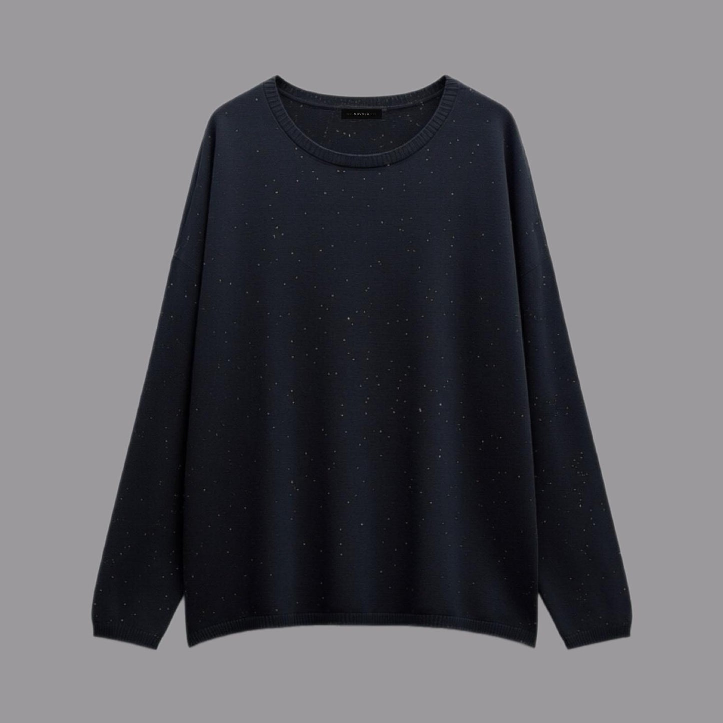 Maglia Over Con Paillettes Nera