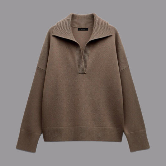 Polo Over Misto Lana Noce