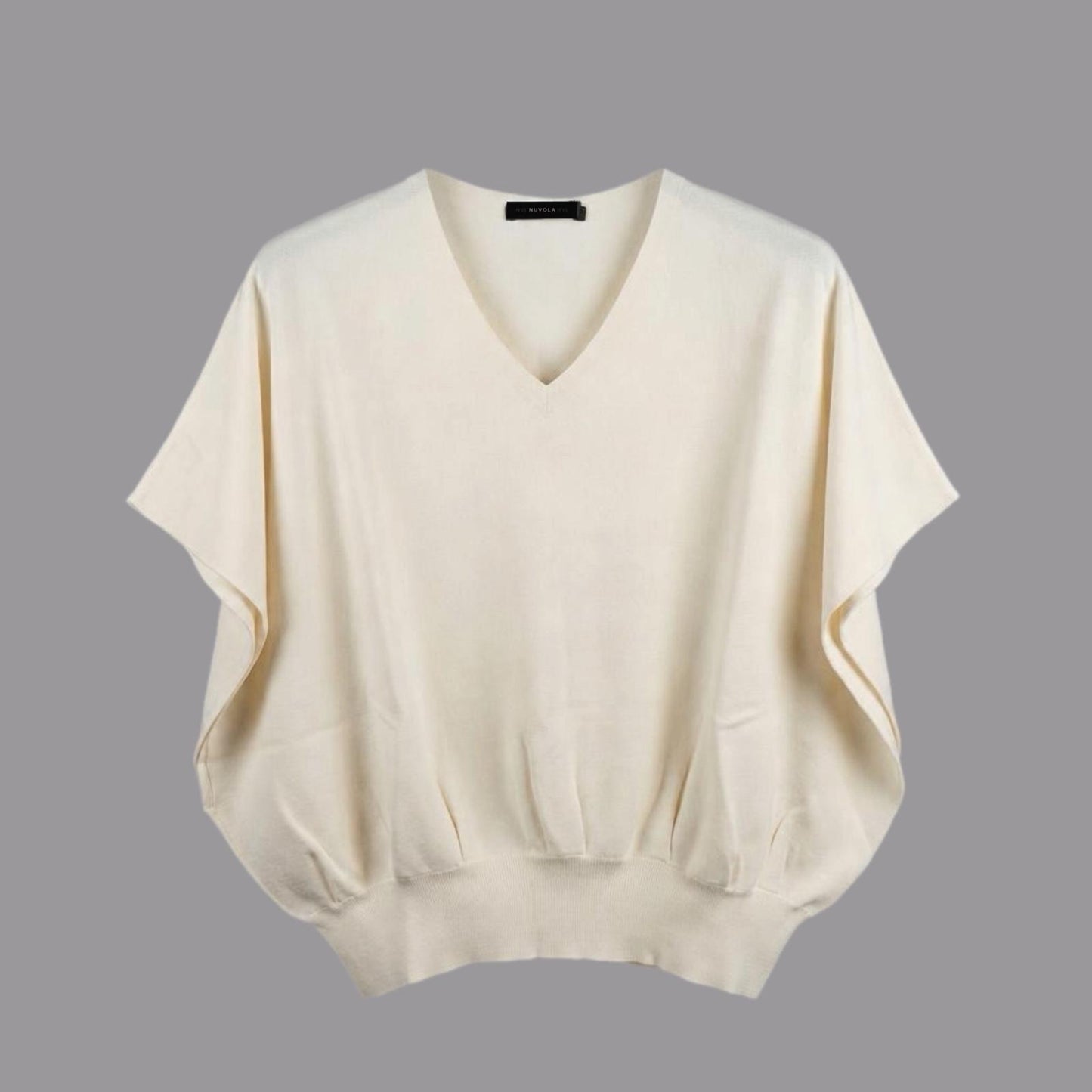 Poncho in Viscosa Elasticizzata Panna