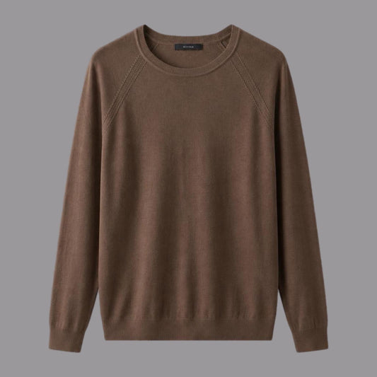 Maglia Girocollo in Viscosa Elasticizzata Cacao