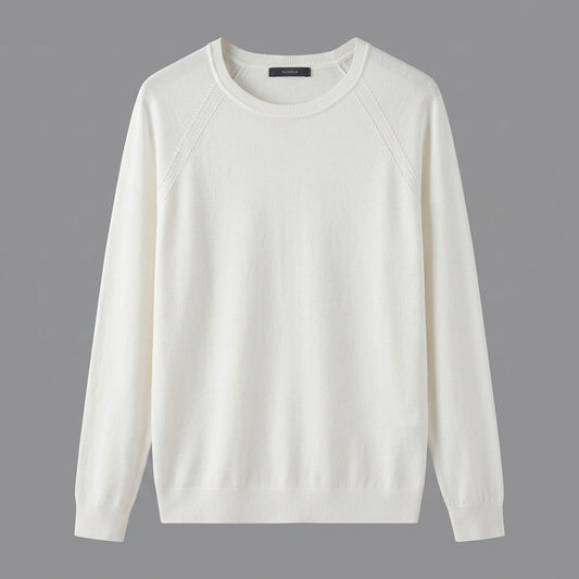 Maglia Girocollo in Viscosa Elasticizzata Panna