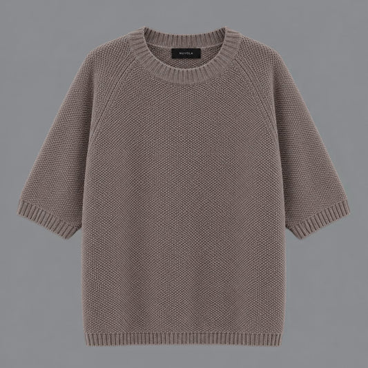 Walnut Cashmere Blend Crew Neck Sweater