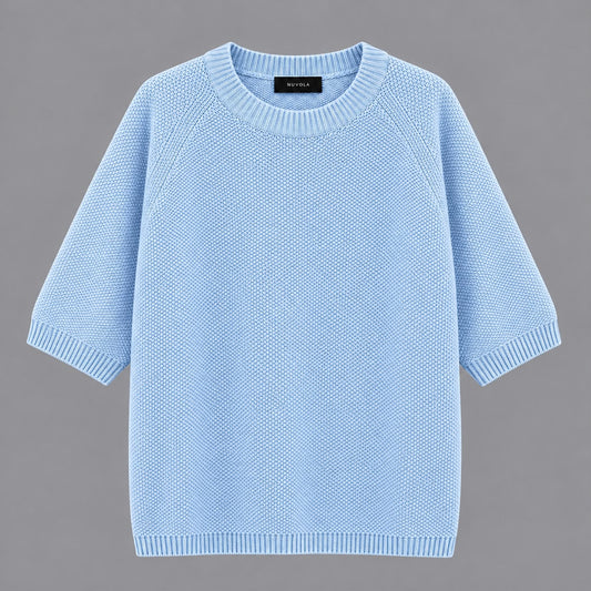 Maglia Girocollo Misto Cachemire Nuvola