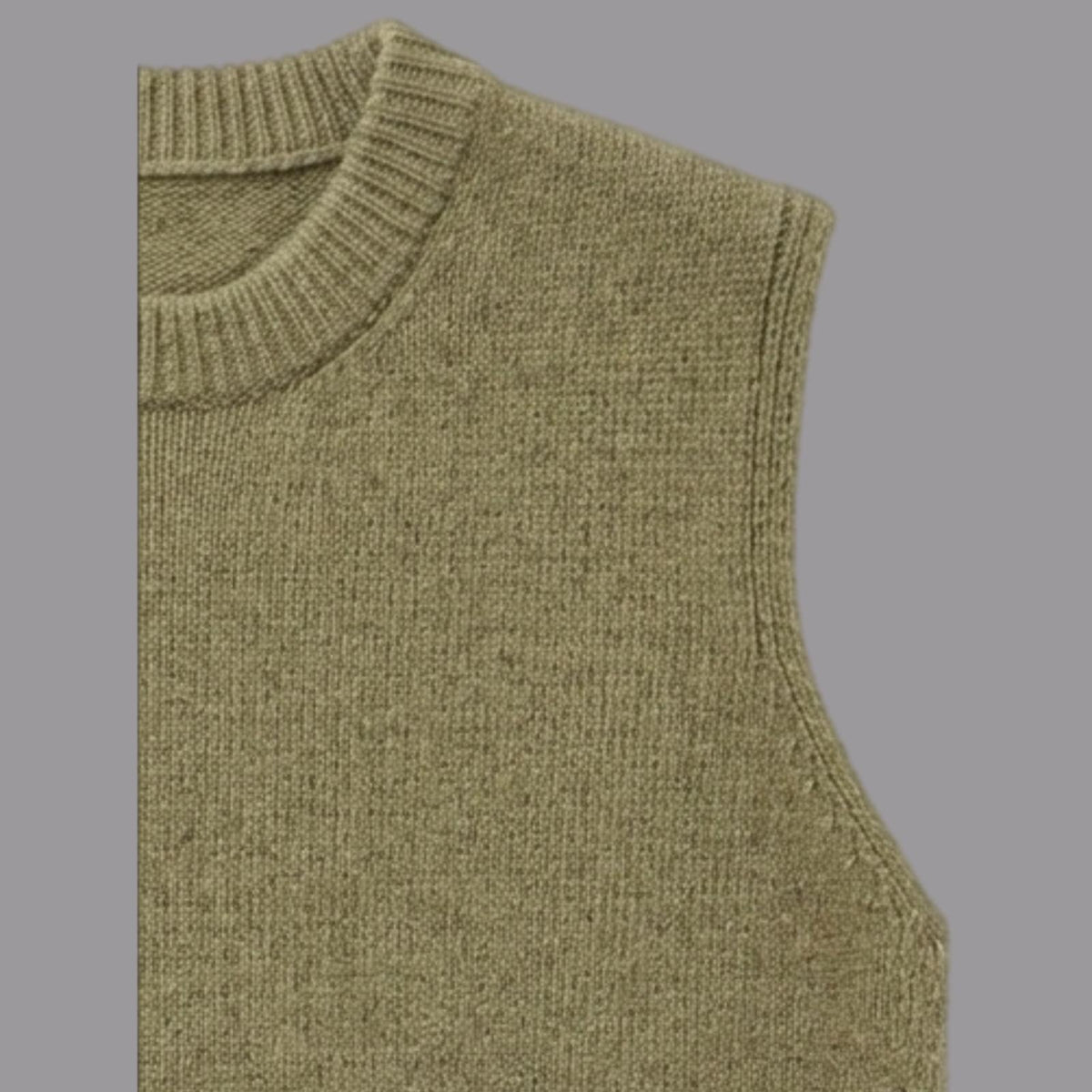 Gilet Scollo Girocollo il Misto Lana Cachemire Lime