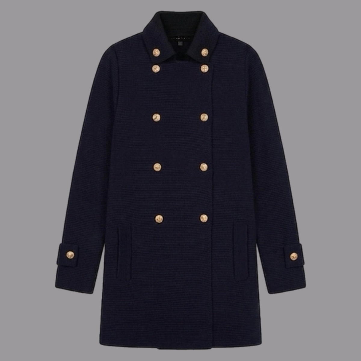 Cappotto in Maglia Blu