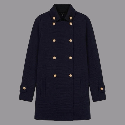 Cappotto in Maglia Blu