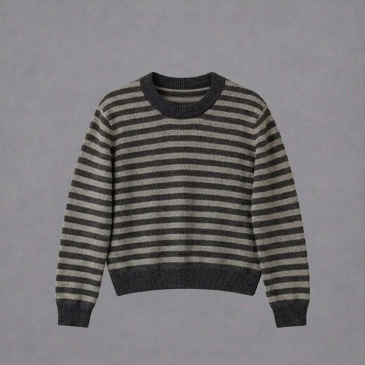 Maglia a Righe Grigie