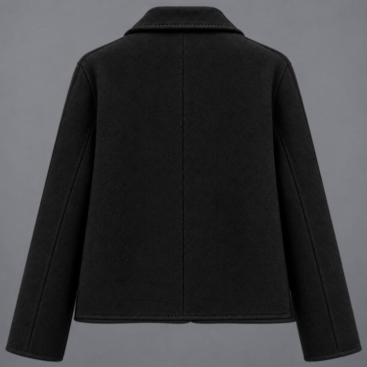 Giacca con Colletto in Misto Lana Nero