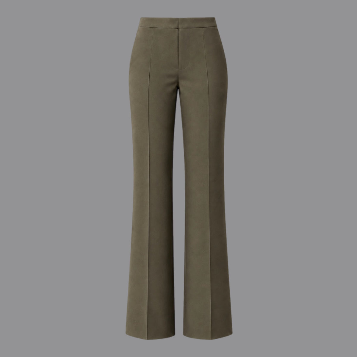 Pantaloni a Zampa in Fluido Muschio