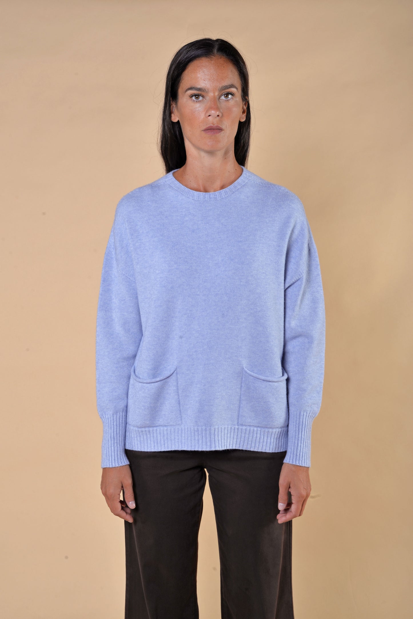 Maglia Girocollo Con Tasche Nuvola