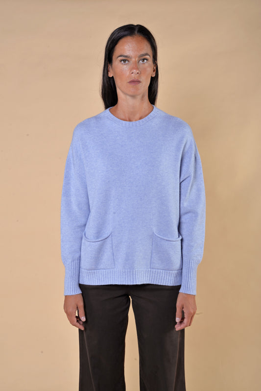 Maglia Girocollo Con Tasche Nuvola