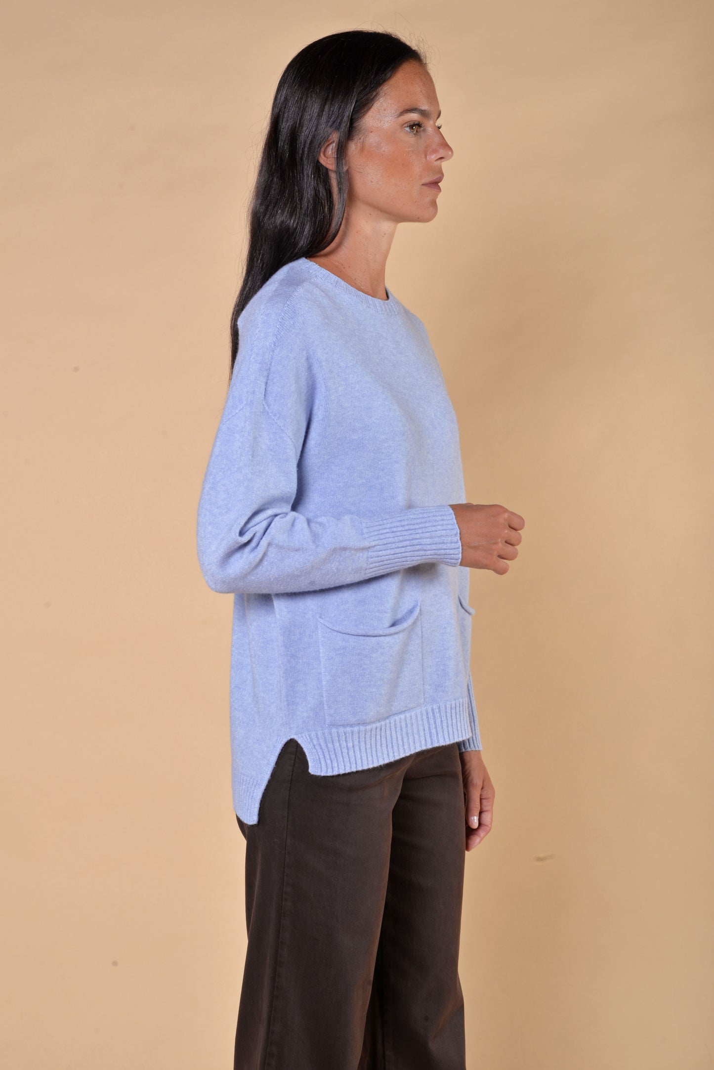 Maglia Girocollo Con Tasche Nuvola