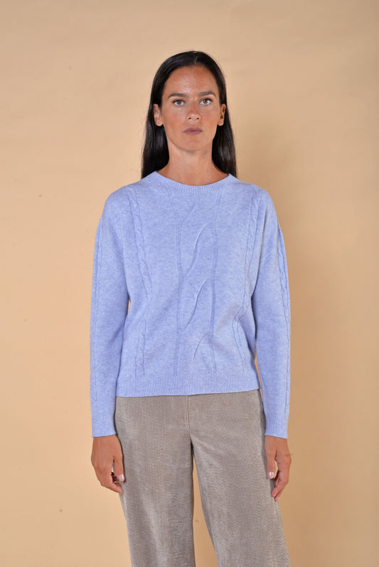 Maglia Treccia Paricollo Nuvola