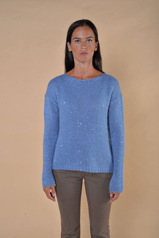 Maglia in Mohair con Paillettes Pervinca