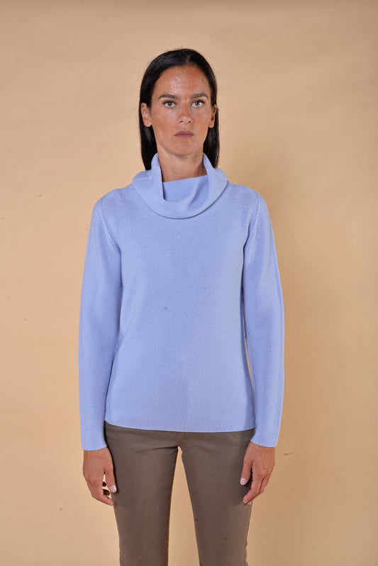 Maglia in Pura Lana Vergine Collo a Ciambella Nuvola