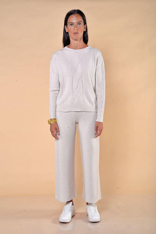 Pantaloni in Maglia Avorio