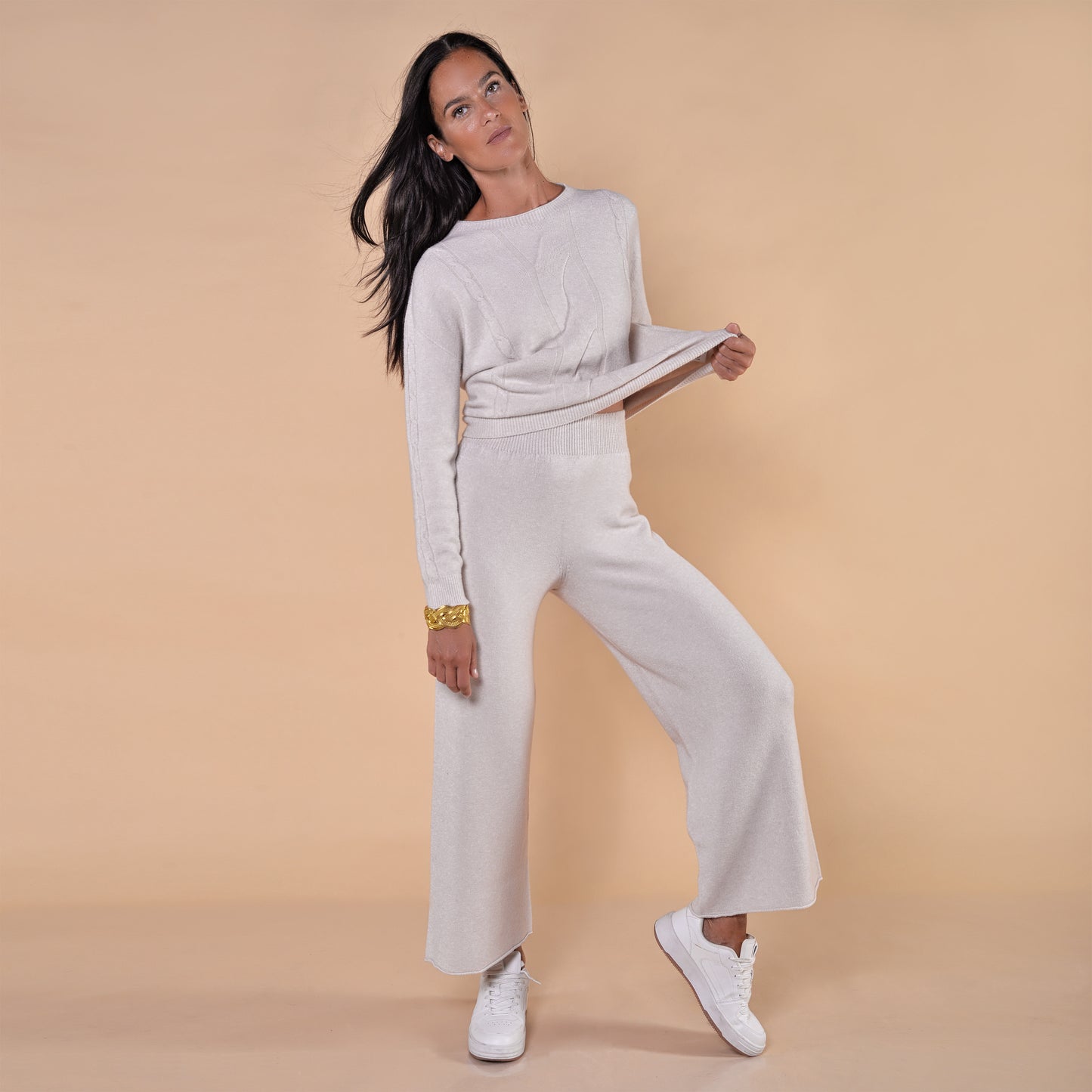 Pantaloni in Maglia Avorio