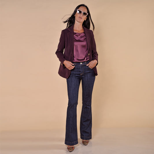 Jeans a Zampa Blu Denim