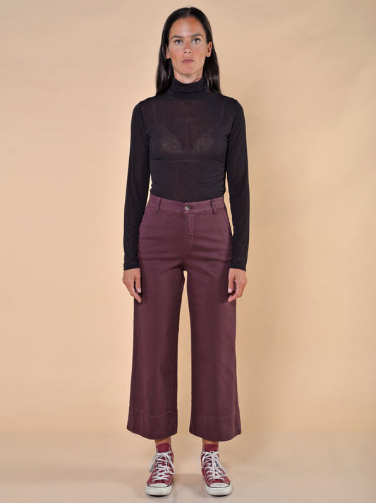 Pantaloni Tinti in Capo Bordeaux