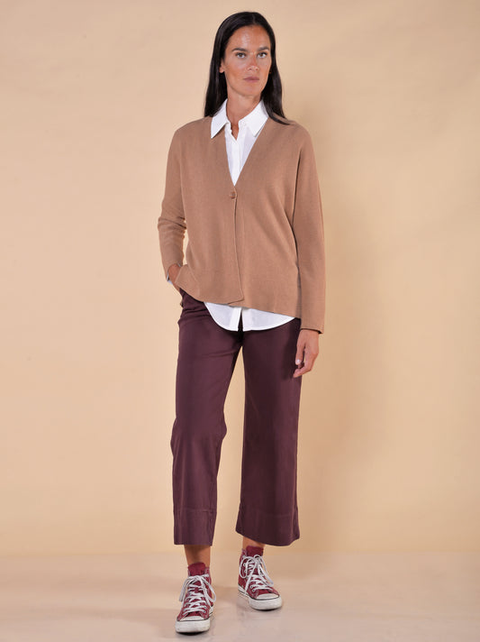 Cardigan Lavorazione Links Cammello