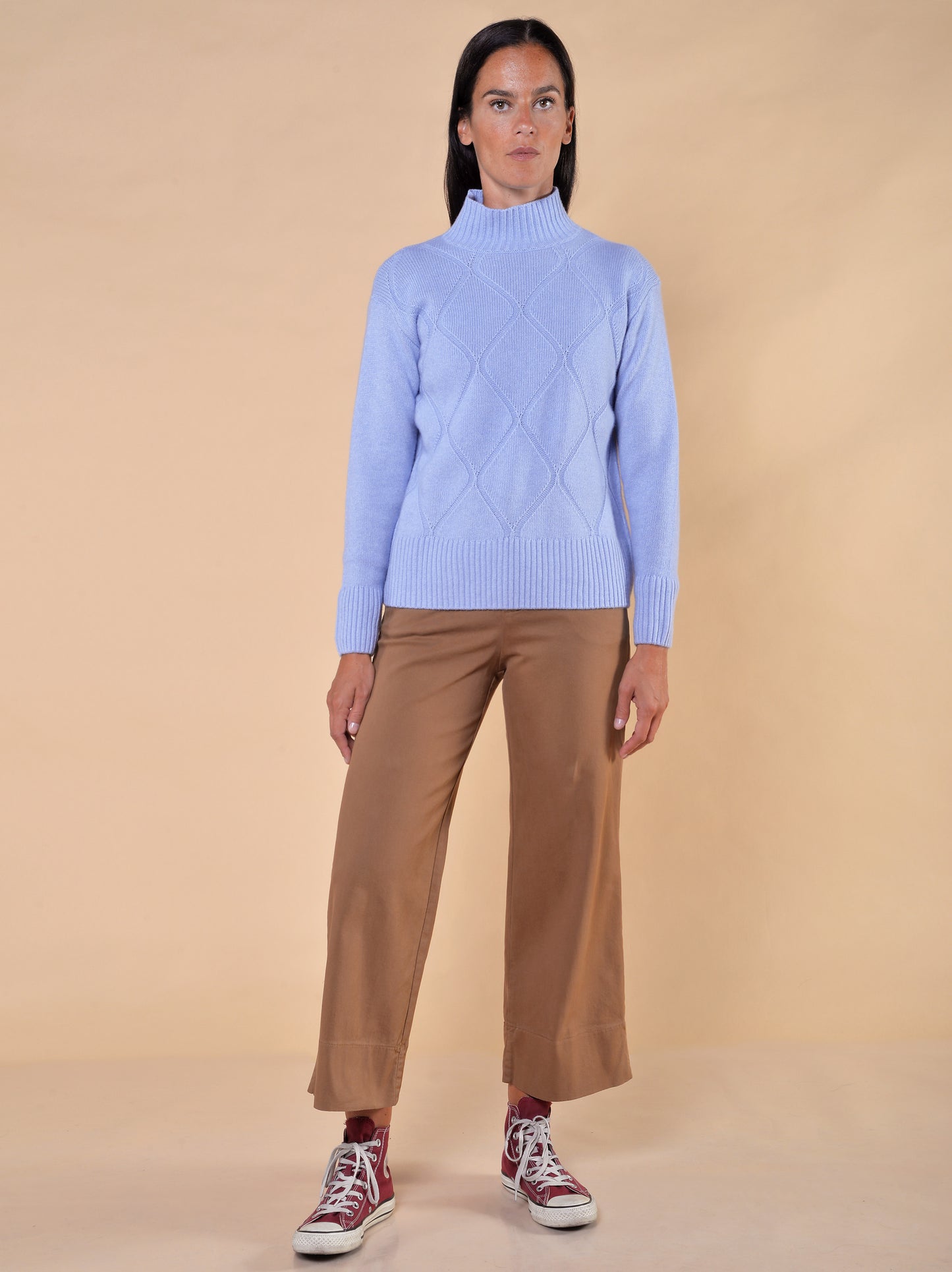 Maglia in Misto Lana con Rombi Nuvola