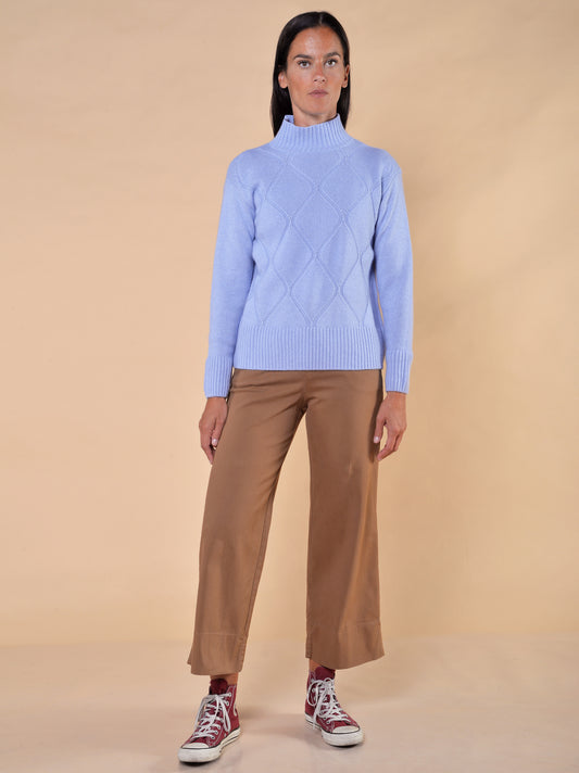 Maglia in Misto Lana con Rombi Nuvola
