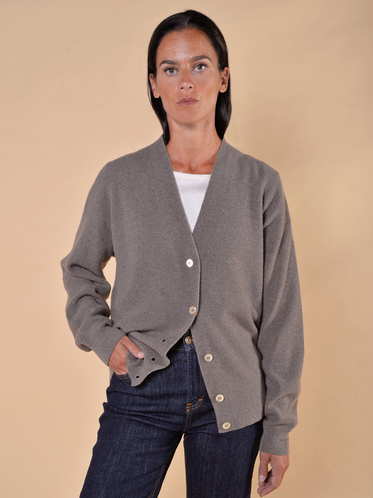 Cardigan in Misto Lana Noce
