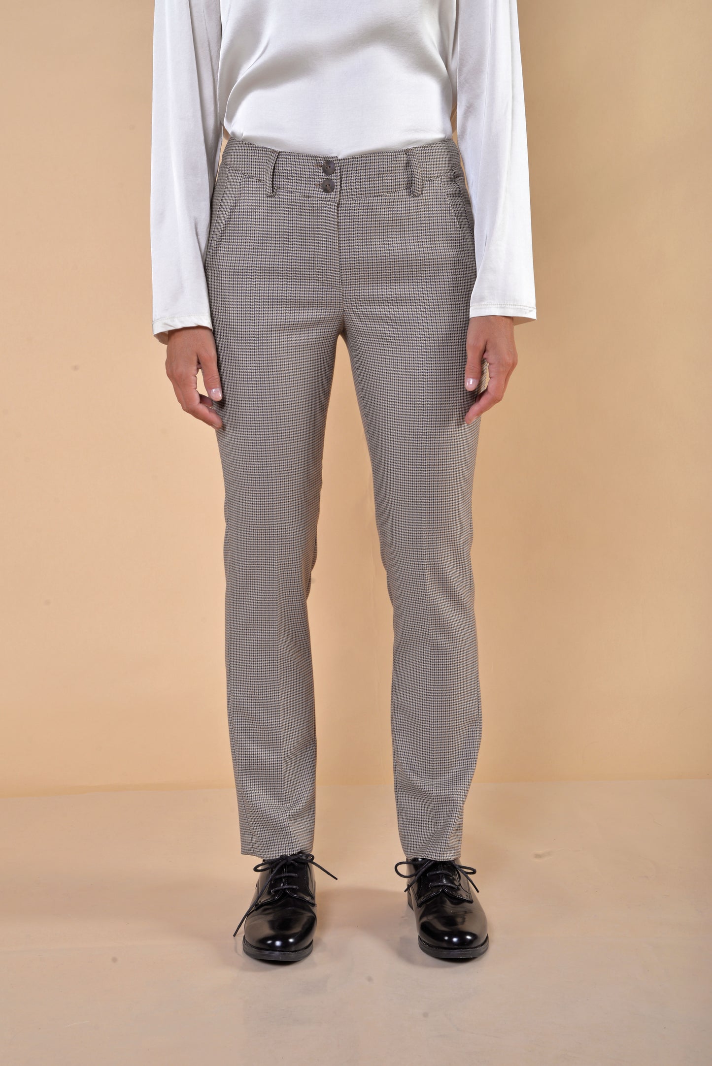 Pantaloni Pied de Poule Moro Gamba Dritta